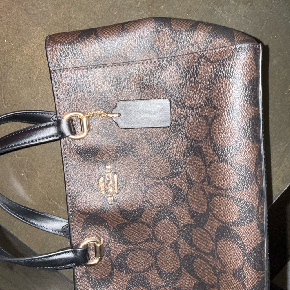 Coach Signature Brown and Black Tote